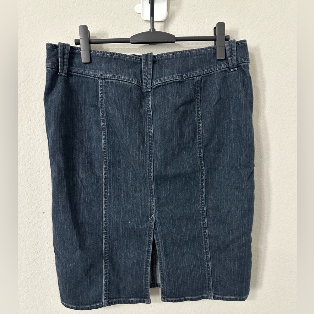 Gap Jeans Denim Skirt Long Size‎ 14 Back Slit Y2K - Picture 3 of 11